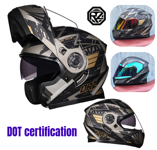 Orz Vollgesichts-Doppelvisier- – Modular Flip Up Motorcycle Helmet Dot Approved Bewertung und Preis
